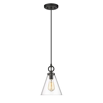 Z-Lite Harper 1-Light Pendant Light In Matte Black