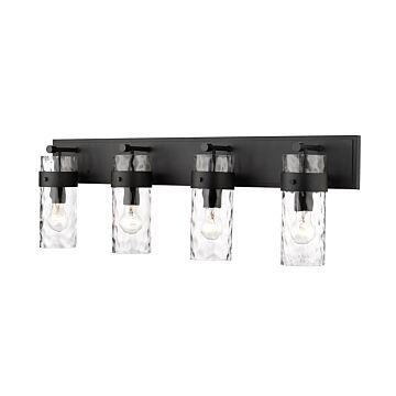 Z-Lite Fontaine 4-Light Bathroom Vanity Light In Matte Black