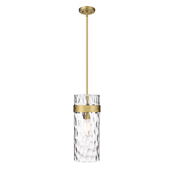 Z-Lite Fontaine 1-Light Pendant Light In Rubbed Brass