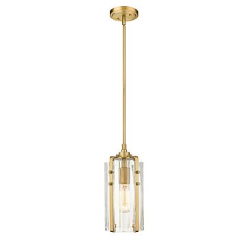 Z-Lite Alverton 1-Light Mini Pendant Light In Rubbed Brass