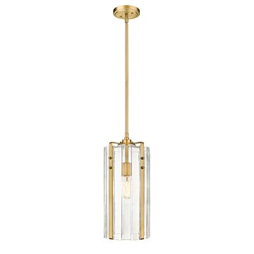 Z-Lite Alverton 1-Light Pendant Light In Rubbed Brass