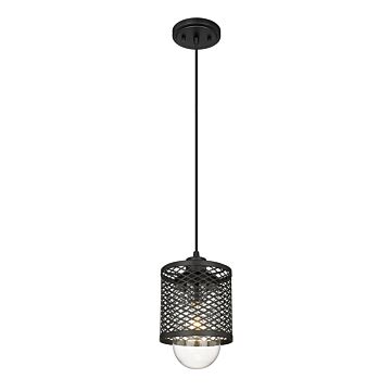 Z-Lite Kipton 1-Light Mini Pendant Light In Matte Black