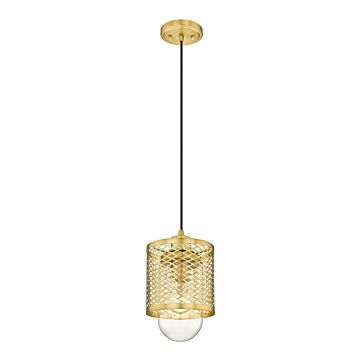 Z-Lite Kipton 1-Light Mini Pendant Light In Rubbed Brass