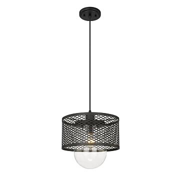 Z-Lite Kipton 1-Light Pendant Light In Matte Black