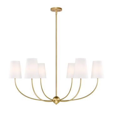 Shannon 6-Light Chandelier in Rubbed Brass