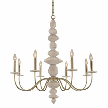 Kalco Carrara 8 Light Rustic Chandelier in Champagne Gold
