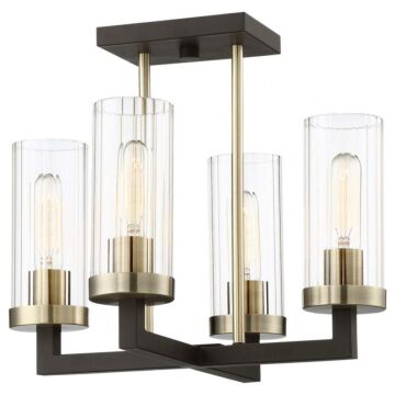 Ainsley Court Four Light Semi Flush Mount in Aged Kinston Bronze WBrushed by MinkaLavery