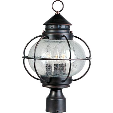 Portsmouth Three Light Outdoor Pole Post Lantern in Oil Rubbed Bronze by Maxim
