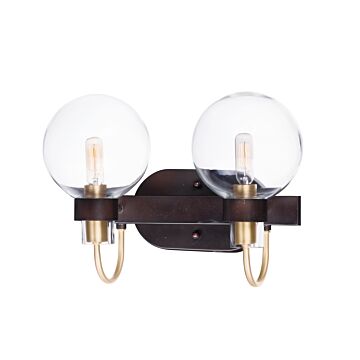 Bauhaus Two Light Bath Vanity in Bronze   Satin Brass by Maxim