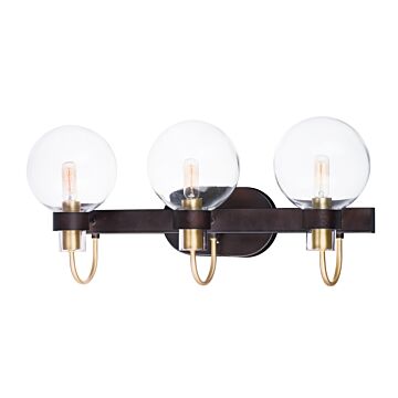 Bauhaus Three Light Bath Vanity in Bronze   Satin Brass by Maxim