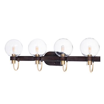 Bauhaus Four Light Bath Vanity in Bronze   Satin Brass by Maxim