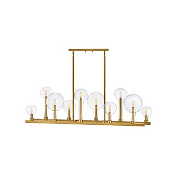 Hinkley Alchemy 10-Light Linear Chandelier In Lacquered Brass