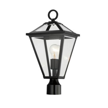 Prism One Light Post Lantern in Black by Maxim