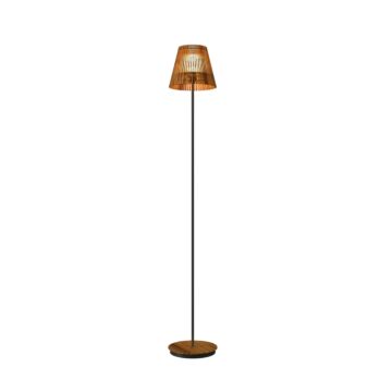 Living Hinges 1-Light Floor Lamp in Teak