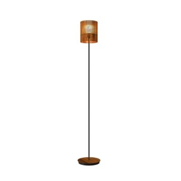 Living Hinges 1-Light Floor Lamp in Teak