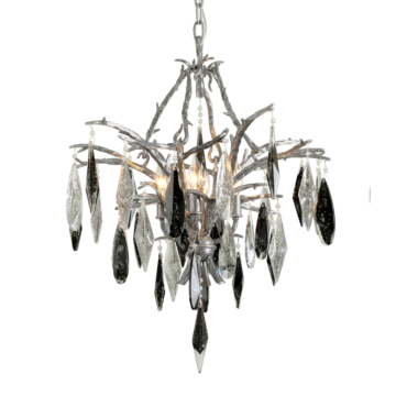  Nera  Transitional Chandelier in Blackened Silver Leaf