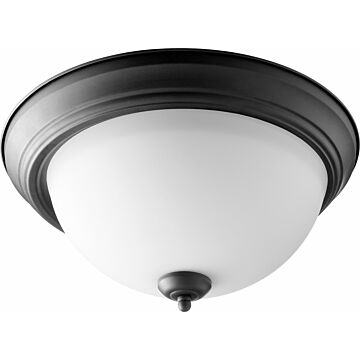 3063 Ceiling Mounts Three Light Ceiling Mount in Textured Black  Satin Opal by Quorum International