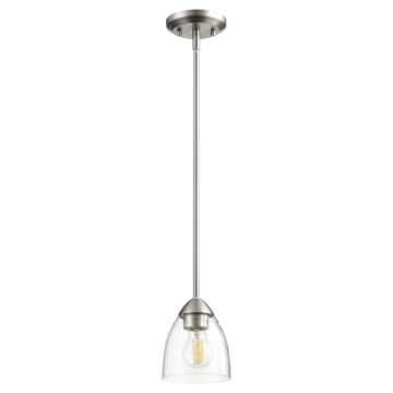 Barkley One Light Pendant in Satin Nickel  Clear Seeded by Quorum International