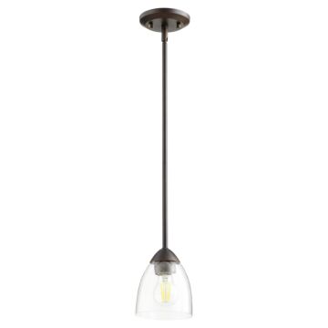 Barkley One Light Pendant in Oiled Bronze  Clear Seeded by Quorum International