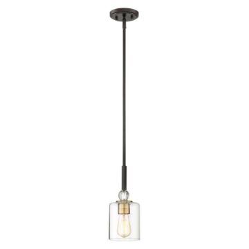 Studio 5 One Light Mini Pendant in Painted Bronze WNatural Brush by MinkaLavery