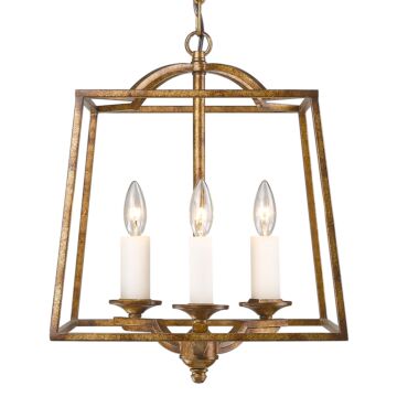 Athena Three Light Pendant in Grecian Gold by Golden
