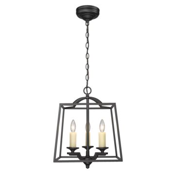 Athena NB Three Light Pendant in Natural Black by Golden