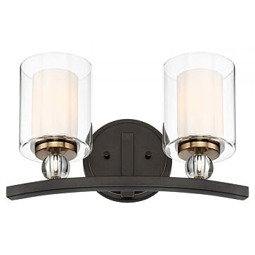 Studio 5 Two Light Bath in Painted Bronze WNatural Brush by MinkaLavery