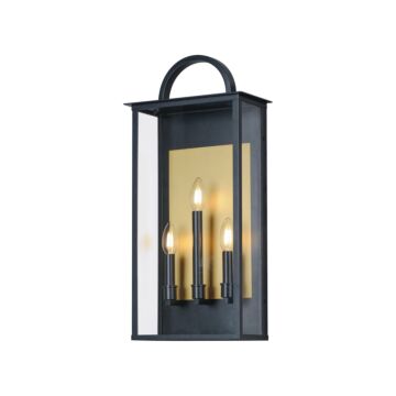Manchester Three Light Outdoor Wall Sconce in Black by Maxim