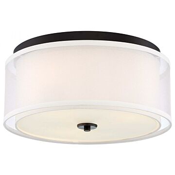 Studio 5 Three Light Flush Mount in Painted Bronze WNatural Brush by MinkaLavery