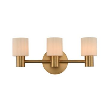Kalco Harlowe 3 Light 19 Inch Bathroom Vanity Light in Winter Brass