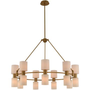 Kalco Harlowe 12 Light Modern Chandelier in Winter Brass