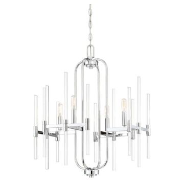 Pillar Four Light Chandelier in Chrome by MinkaLavery