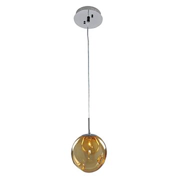 Meteor One Light Mini Pendant in Chrome by Kalco