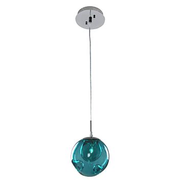 Meteor One Light Mini Pendant in Chrome by Kalco