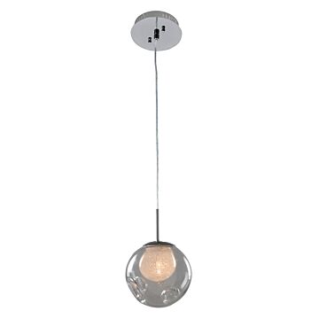 Meteor One Light Mini Pendant in Chrome by Kalco