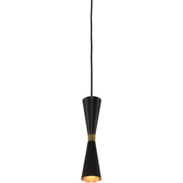 Milo LED Mini Pendant in Black and Vintage Brass by Kalco