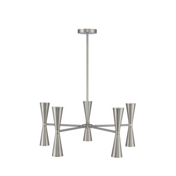 Milo LED Chandelier in Satin Nickel by Kalco