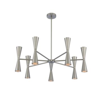 Milo LED Chandelier in Satin Nickel by Kalco