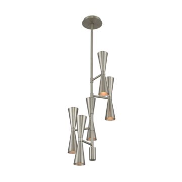 Milo LED Foyer Chandelier in Satin Nickel by Kalco