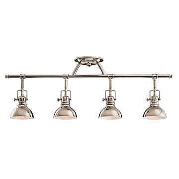 Hatteras Bay Four Light Rail Light in Polished Nickel by Kichler