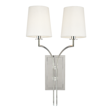 Glenford Two Light Wall Sconce in Polished Nickel by Hudson Valley