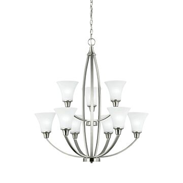 Generation Lighting Metcalf 9-Light Chandelier in Brushed Nickel