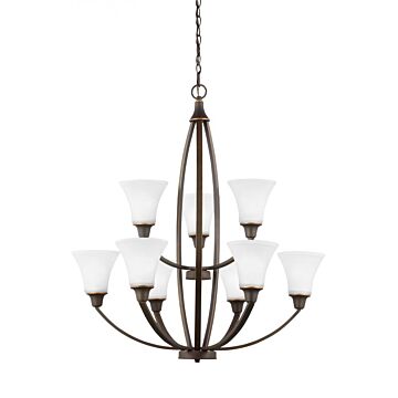 Generation Lighting Metcalf 9-Light Chandelier in Autumn Bronze