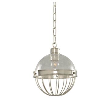 Montauk One Light Pendant in Polished Nickel by Kalco