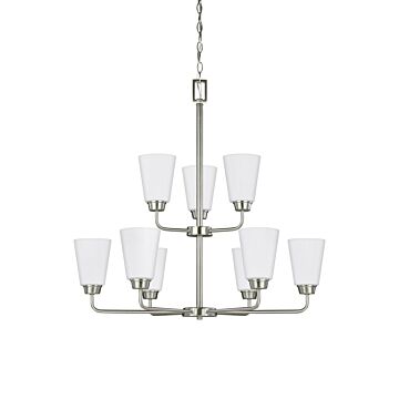 Generation Lighting Kerrville 9-Light Chandelier in Brushed Nickel