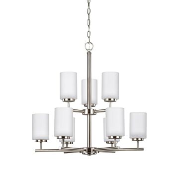 Generation Lighting Oslo 9-Light Chandelier in Brushed Nickel