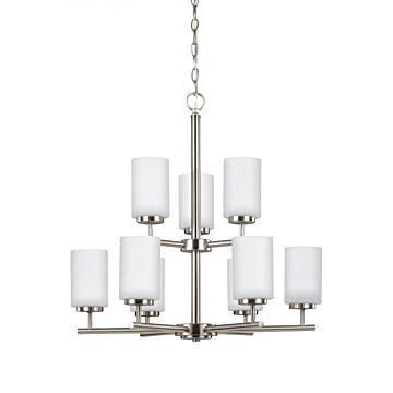 Generation Lighting Oslo 9-Light Chandelier in Brushed Nickel