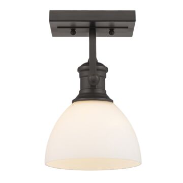 Hines RBZ One Light Semi Flush Mount in Rubbed Bronze by Golden