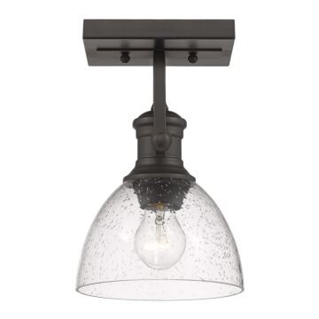 Hines RBZ One Light Semi Flush Mount in Rubbed Bronze by Golden