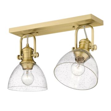 Hines BCB Two Light Semi Flush Mount in Brushed Champagne Bronze by Golden